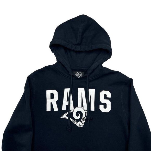 47 Brand LA Rams Football Hoodie Mens Small Blue NFL Athletic Graphic Sweatshirt - Picture 3 of 10